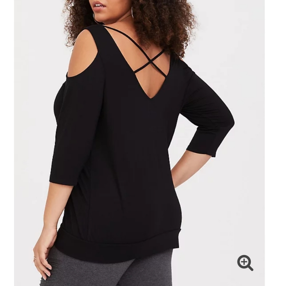 Torrid strappy cold shoulder top